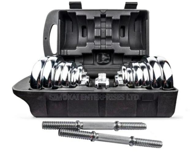 York Chrome Dumb Bell Set 20KG - main view