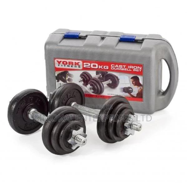 Knurled 20 Kg Dumbell Set With Case