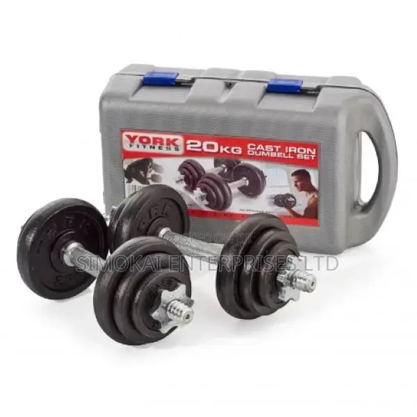 Knurled 20 Kg Dumbell Set With Case