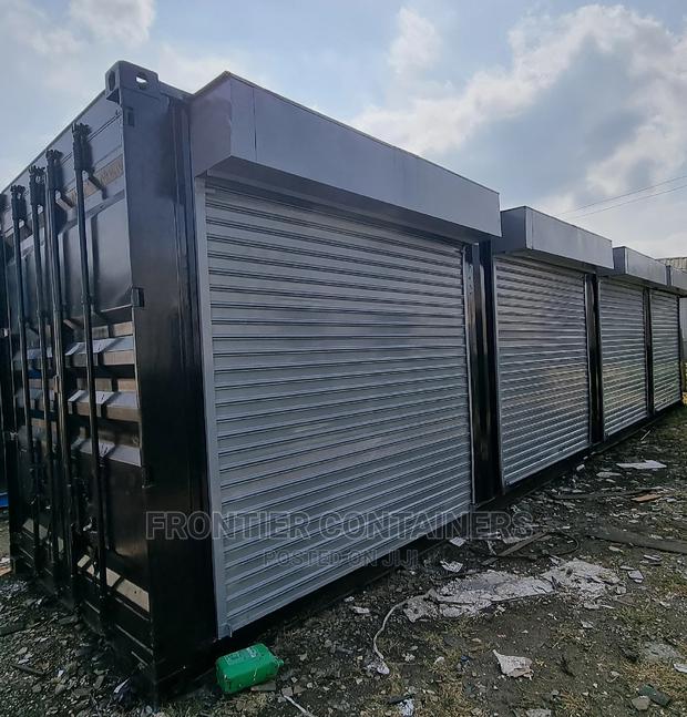40ft High Cube Container Converted Into 4shops Big Doors