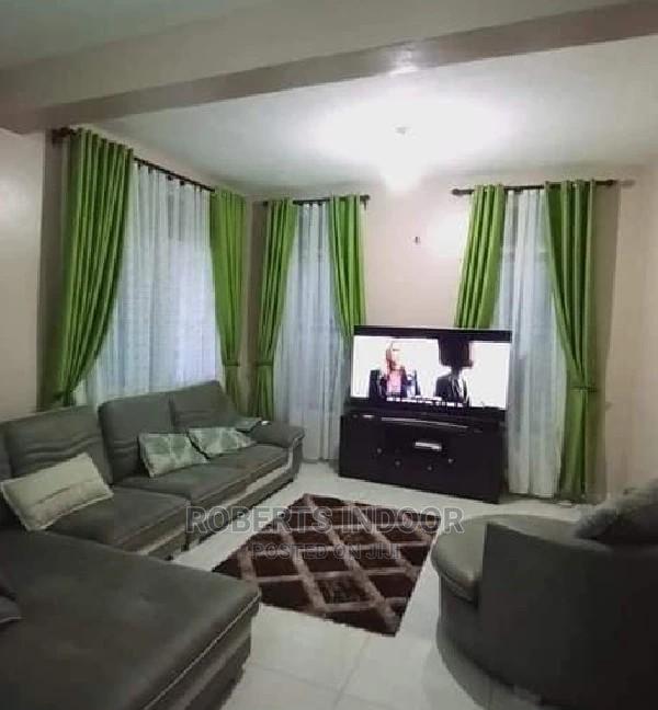 Green Linen Modern Stylish Curtain - main view