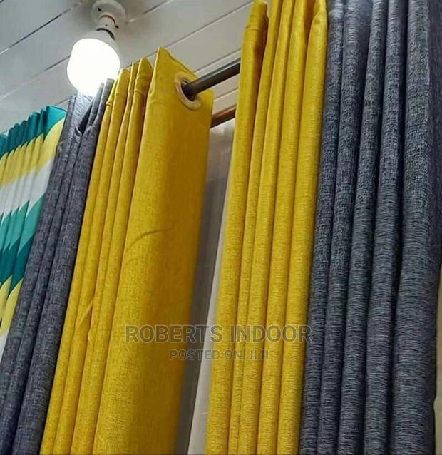 Mustard and Grey Linen Curtains - main view