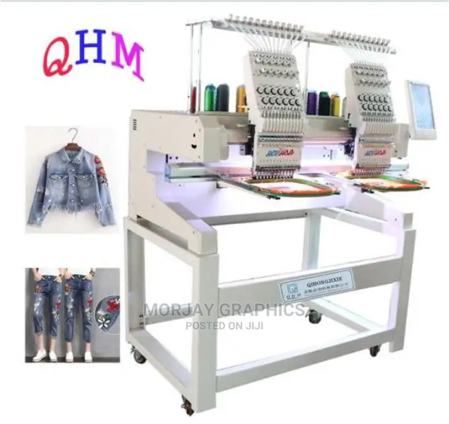 Double Heads 12 Needles Embroidery Machine Computer