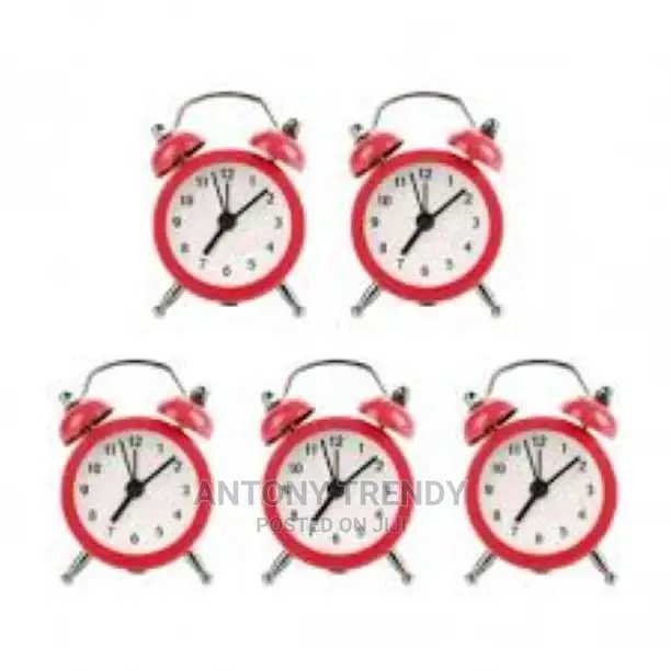 1 Pc Bell Alarm Clock With Light and Snooze - Red