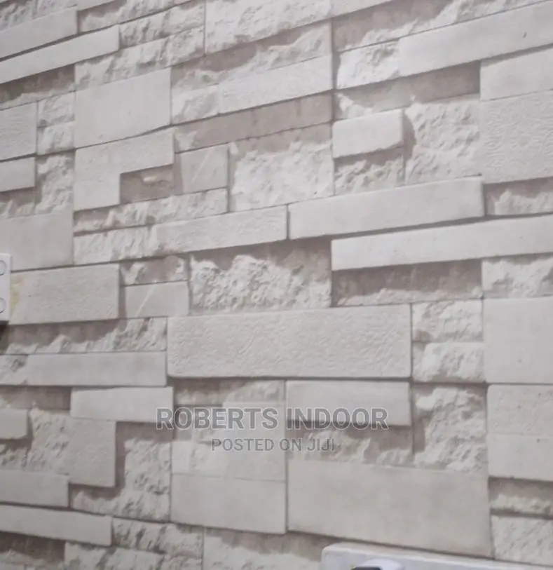 Grey Brick Elegant Wallpaper