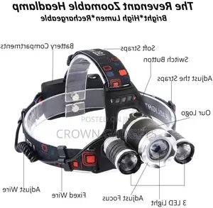 3X Xml Zoom Cree T6 LED Headlamp Head Light Torch New