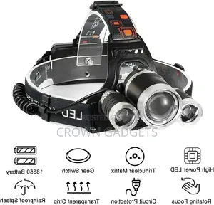 High Power Headlamp 3 CREE T6 Rechargeable