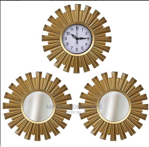 3pcs Wall Clock With Mirrors - thumbnail 2