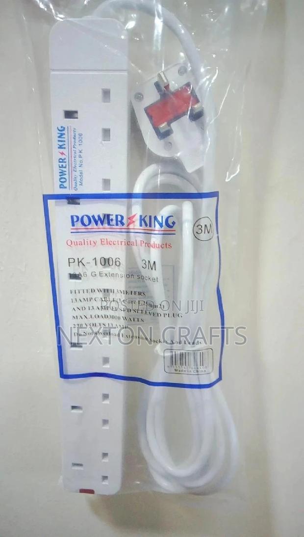 Power King 6-ways 3M Extension Cable - White - main view