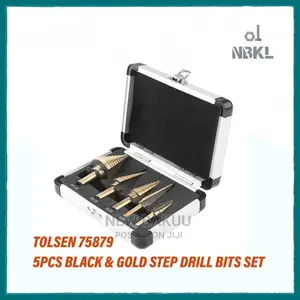 Tolsen 5pcs Black Gold Step Drill Bits Set 75879