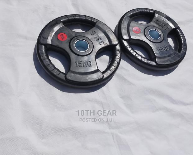15kg Gym Barbell Weights Plates Olympic Standard Rubber Coat