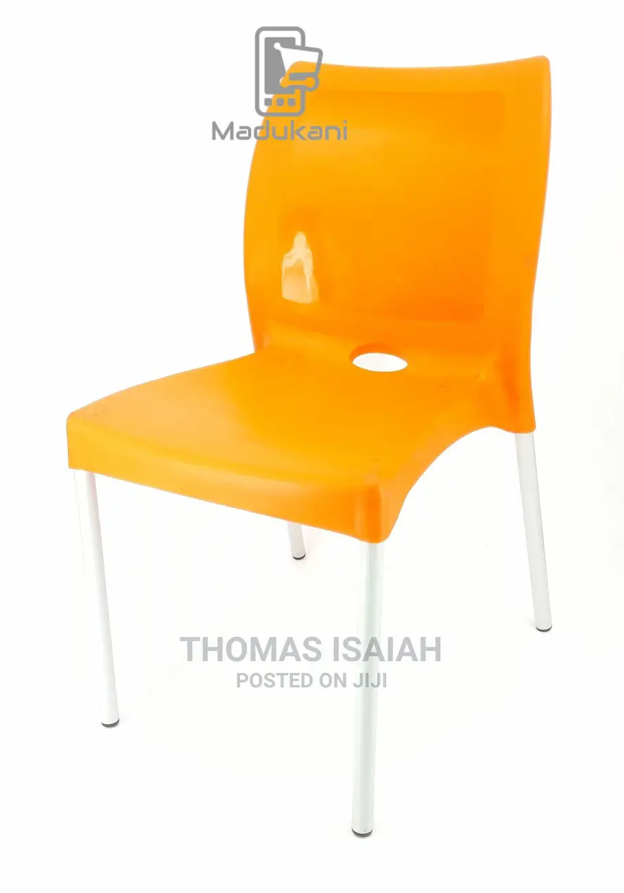 2pcs Pair Orange Strong Armless Comfortable Plastic Chair Wi