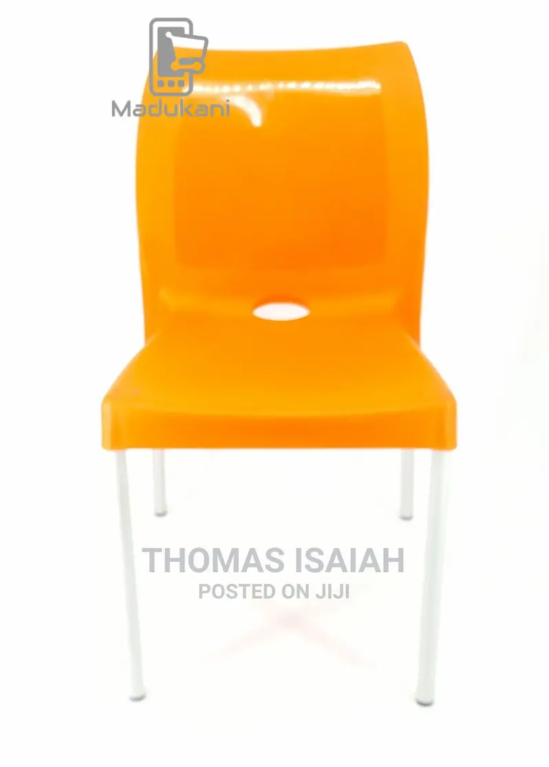 2pcs Pair Orange Strong Armless Comfortable Plastic Chair Wi