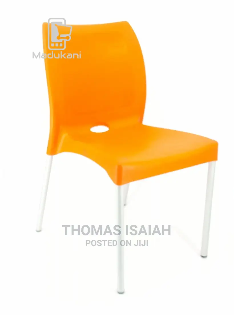 2pcs Pair Orange Strong Armless Comfortable Plastic Chair Wi