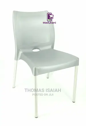 2pcs Pair Grey Strong Armless Comfortable Plastic Chair With