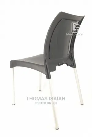 2pcs Pair Black Strong Armless Comfortable Plastic Chair Wit