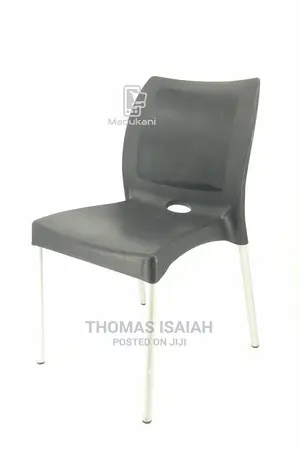 2pcs Pair Black Strong Armless Comfortable Plastic Chair Wit
