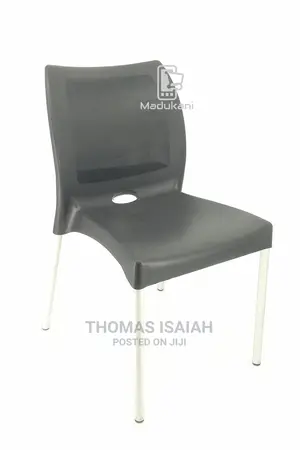 2pcs Pair Black Strong Armless Comfortable Plastic Chair Wit