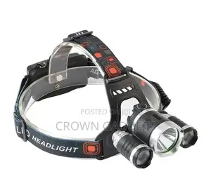 Bright Waterproof LED Headlight Flashlight Torch With 3×T6