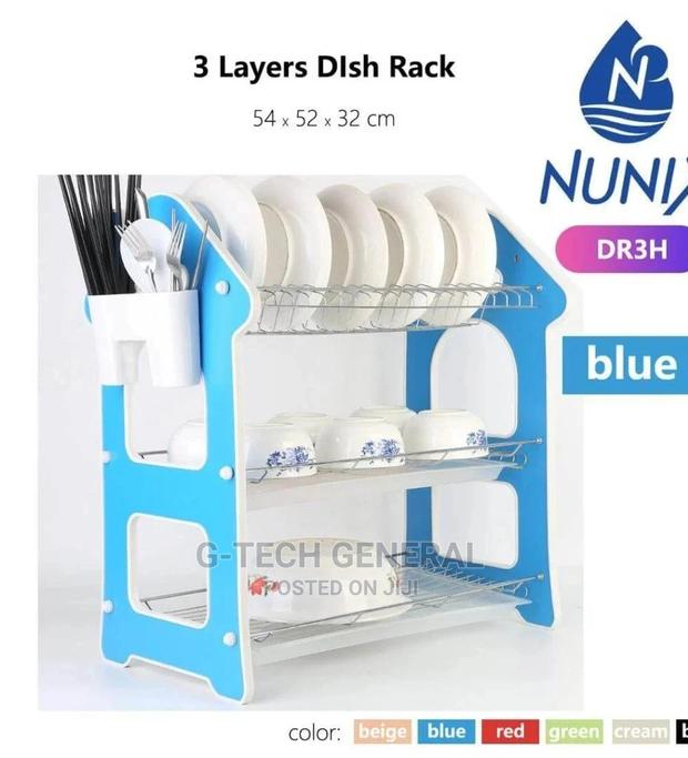 Generic 3 Tier Wooden Dish Rack - main view