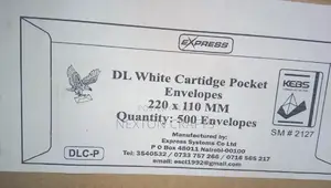 DL White Cartidge Pocket Evelopes (220mm * 110mm) 500 Pieces