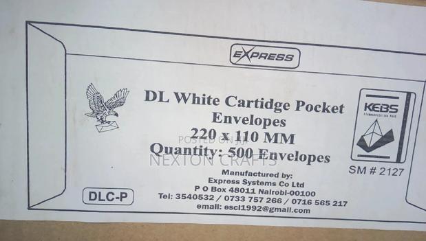 DL White Cartidge Pocket Evelopes (220mm * 110mm) 500 Pieces