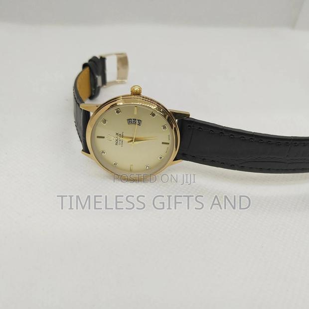 Rolex Ladies Auto Date Leather Watch - main view