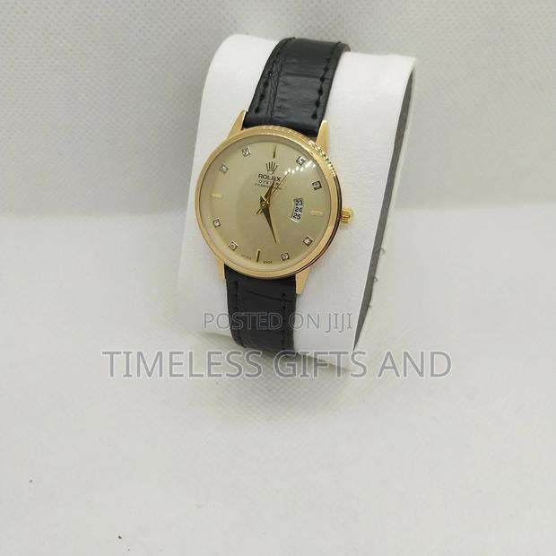 Rolex Ladies Auto Date Leather Watch - thumbnail 2