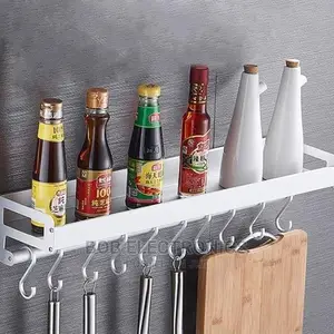 Kitchen Wall Spice Shelf With Hooks