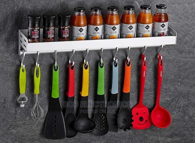 Kitchen Wall Spice Shelf With Hooks - thumbnail 2