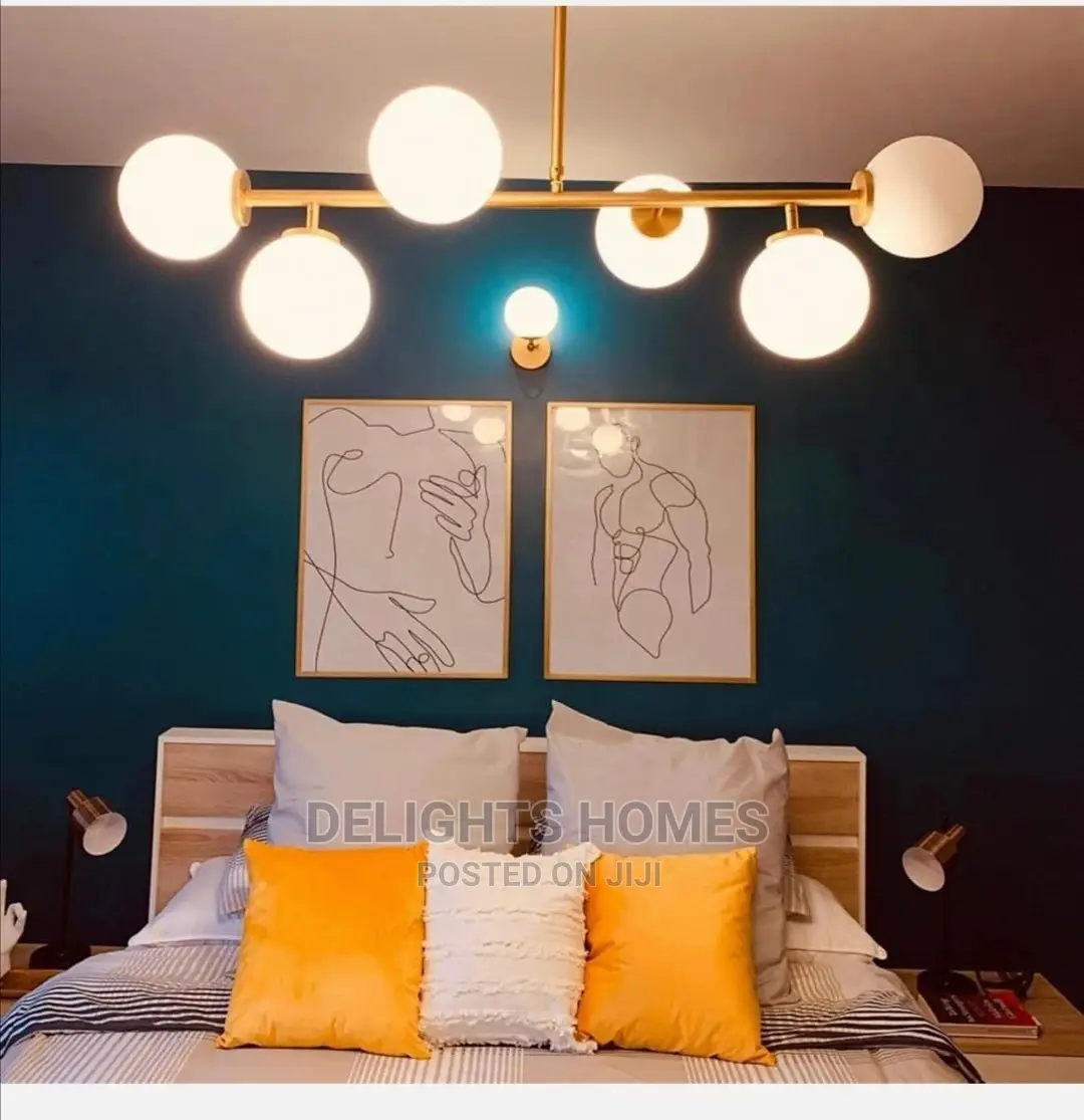 Brass and Glass Chandelier-7 Bulbs*