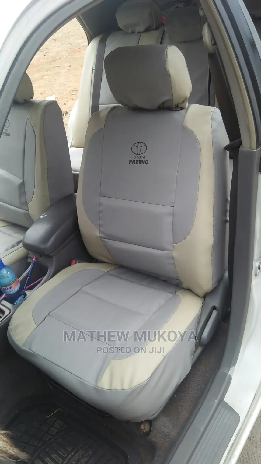 Light Grey With Beige Car Seat Covers