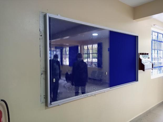 8x4ft Glass Sliding Noticeboard Well Fixed With Aluminum - main view