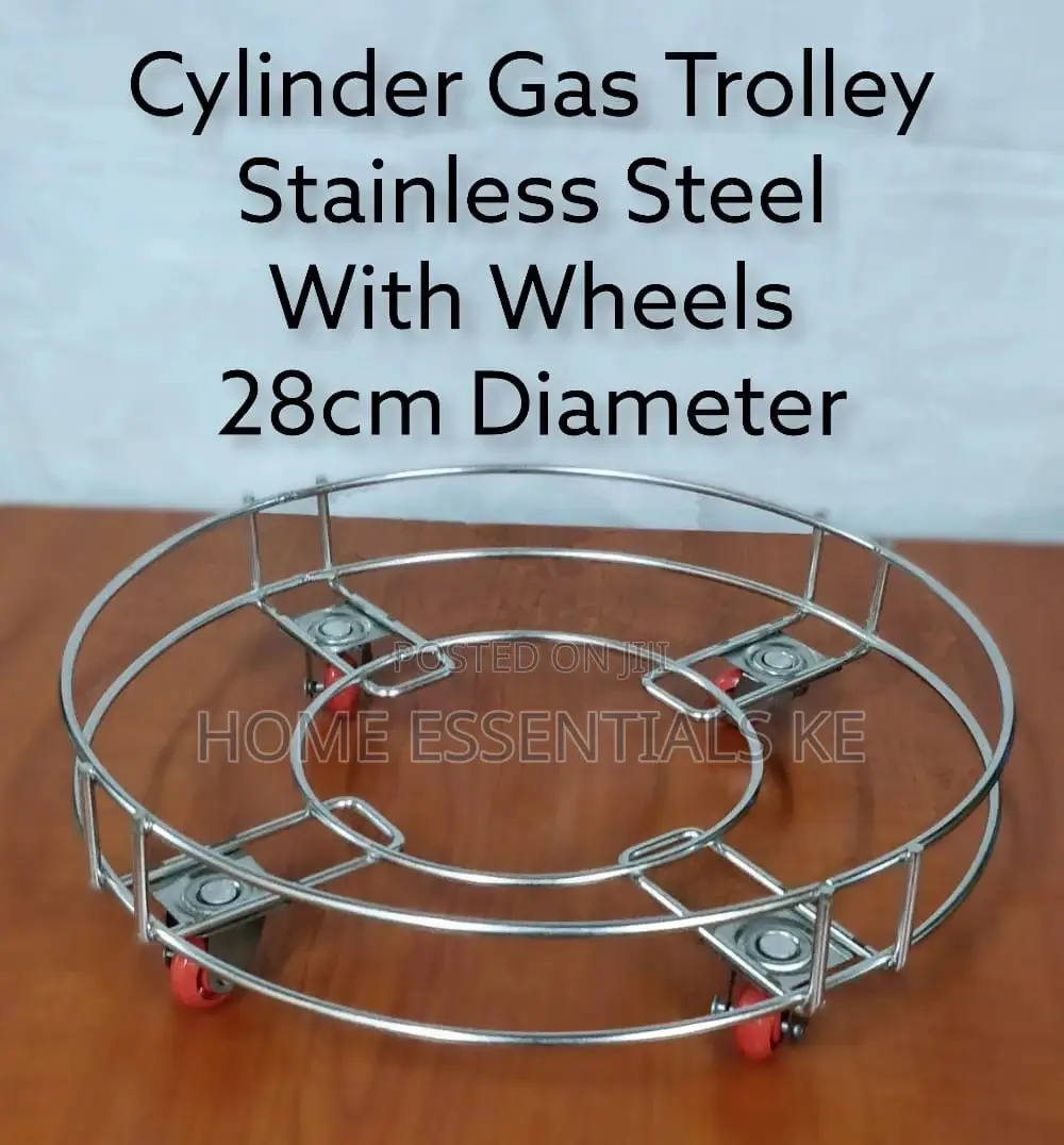 28cm Stainless Steel Gas Cylinder Trolley With Wheels