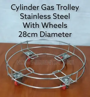 28cm Stainless Steel Gas Cylinder Trolley With Wheels