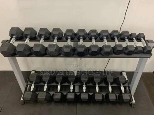 Rubber Hex Dumbbells! - main view