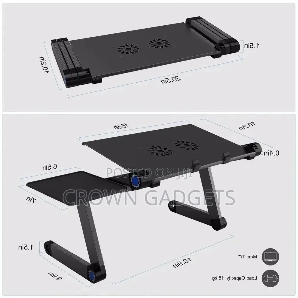 Laptop Stand Riser With Fan and Mouse Pad for Office Use