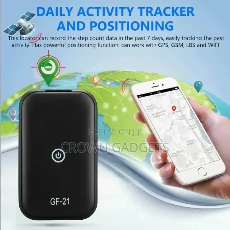 1 PC GF21 Mini GPS Real Time Tracker -Black