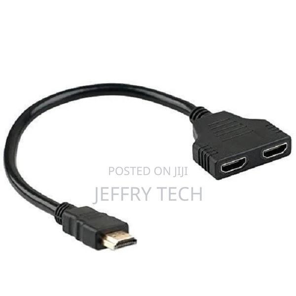 Hdmi Male to 2 Hdmi Female 1 in 2 Out Splitter Black Cable A