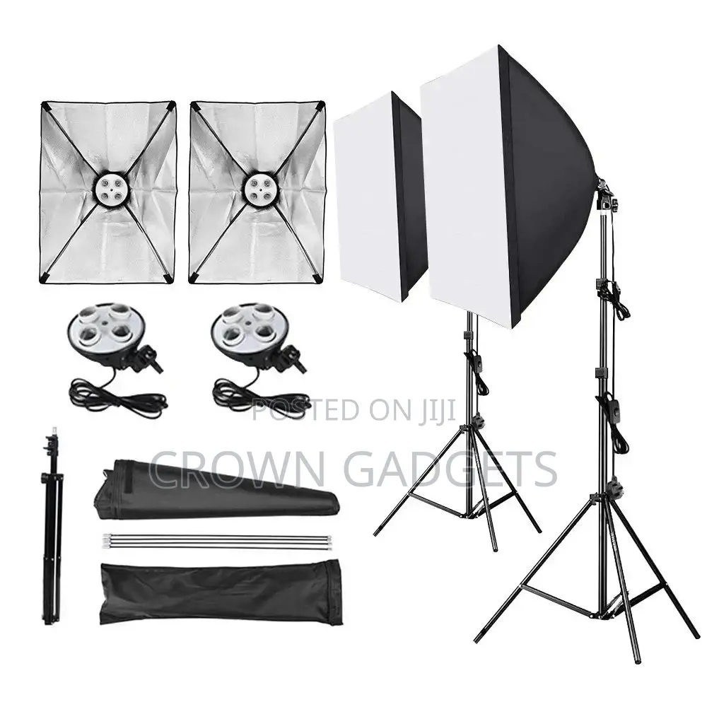 Softbox Studio Lighting Kit 4-Socket E27 With Stand