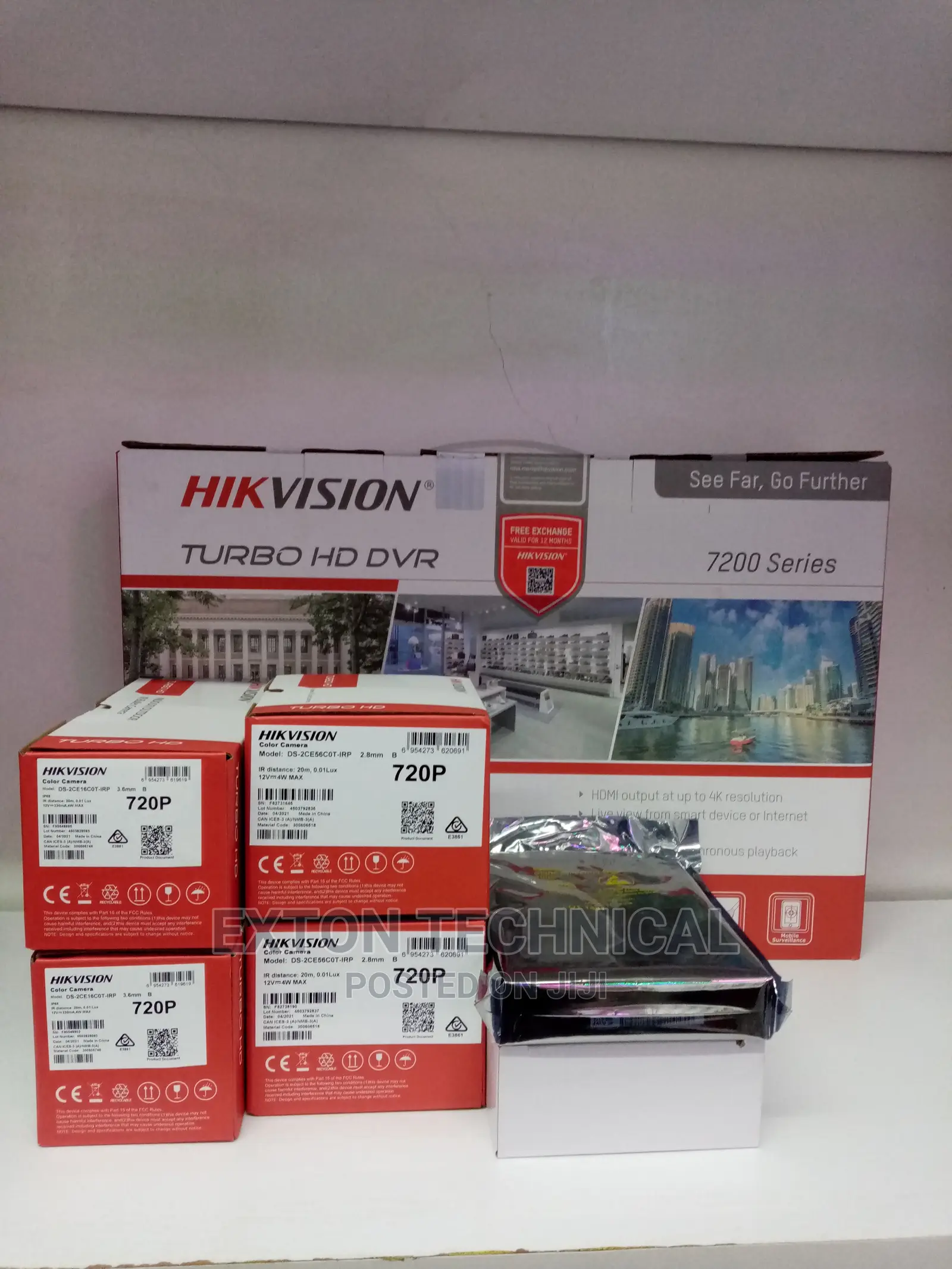 Four 4 Hikvision Cctv Cameras Security Surveillance 720p