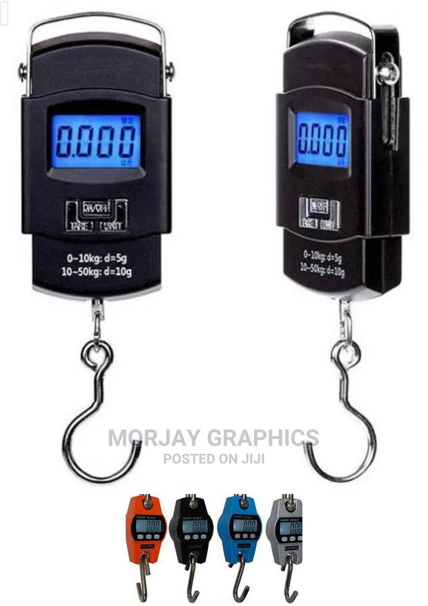 Portable Travel Luggage Scale, 50 Kg X 5 G, Black.
