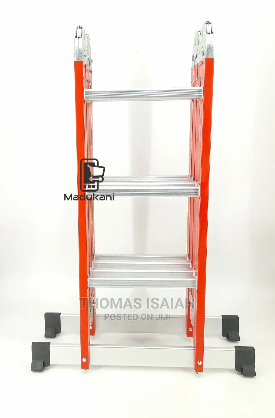 Extra Heavy Duty 4m 12.5 Ft Aluminium Folding Ladder, Red