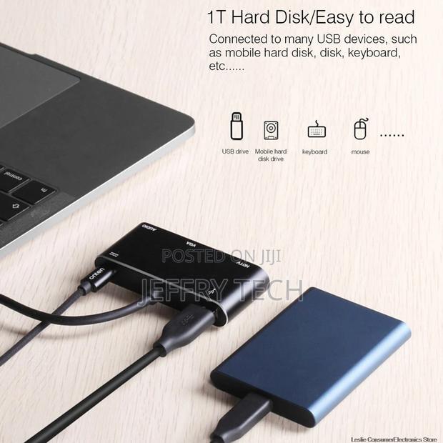 Type C Hub to HDMI VGA 3.5mm Jack USB Adapter With Type-C P - thumbnail 2