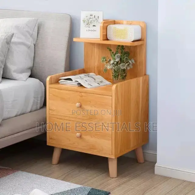 Bedside Table With 2 Drawers White,Light /Dark Brown Blue