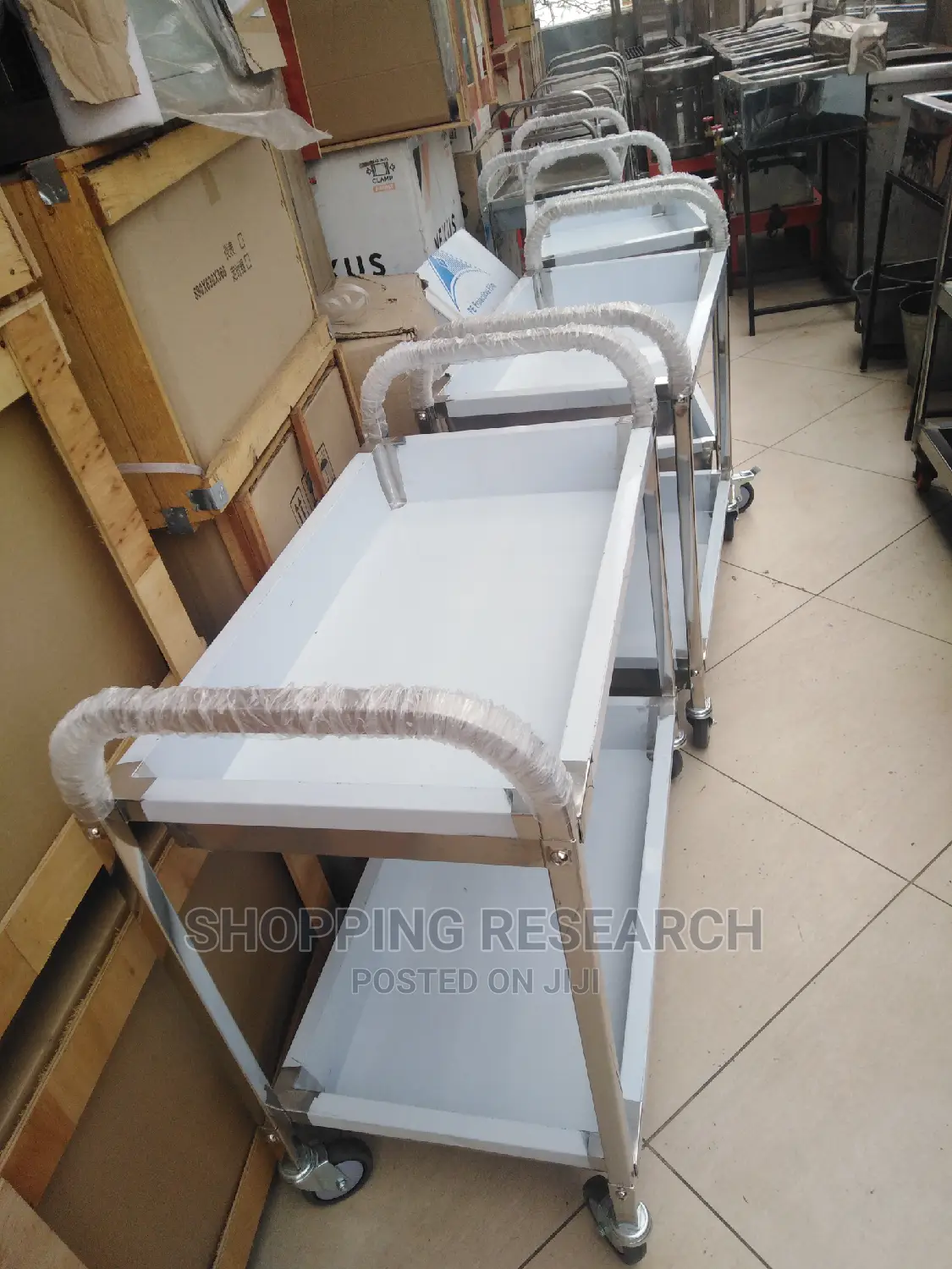 Serving Food Trolley 2-Tier Deep Shelving Imported