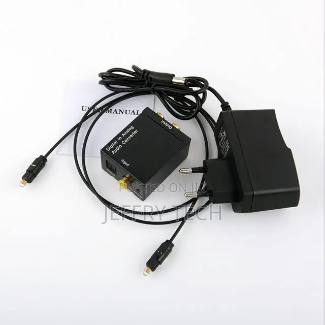 Digital Optical Coaxial S/Pdif TOSLINK to Analog RCA R/L Aud