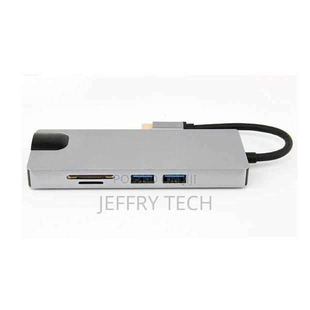 USB C HUB on 4K HDMI 8 in 1 Adapter USB SD/Micro SD Ethernet - thumbnail 2