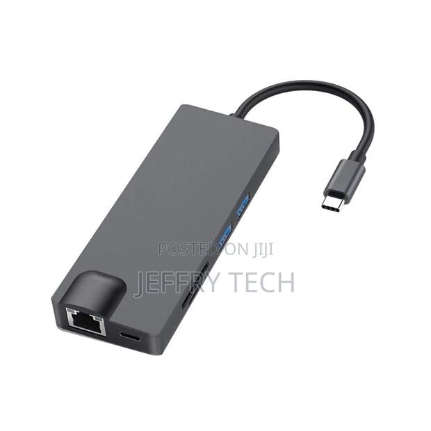 USB C HUB on 4K HDMI 8 in 1 Adapter USB SD/Micro SD Ethernet - thumbnail 3