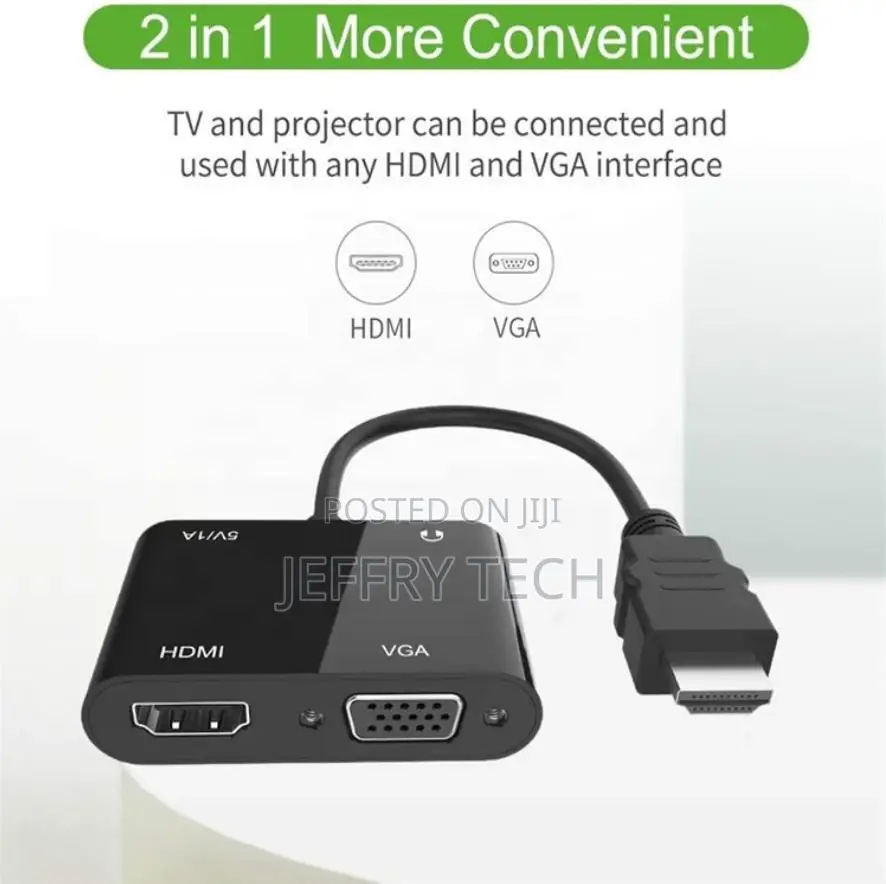 Full HD HDMI VGA Adapter 4 in 1 to HDMI VGA Audio Power Port